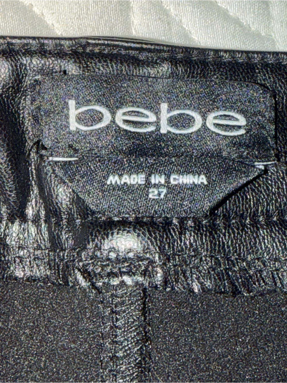 bebe Black Faux Leather Skinny Jeans - Picture 3 of 4